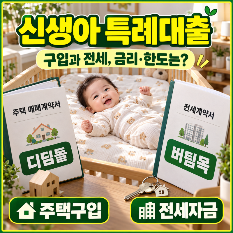 신생아 특례대출 금리와 조건, 디딤돌·버팀목 먼저 구분하세요
