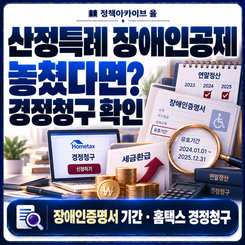 산정특례 장애인공제 누락, 연말정산 경정청구는 어떻게 할까?