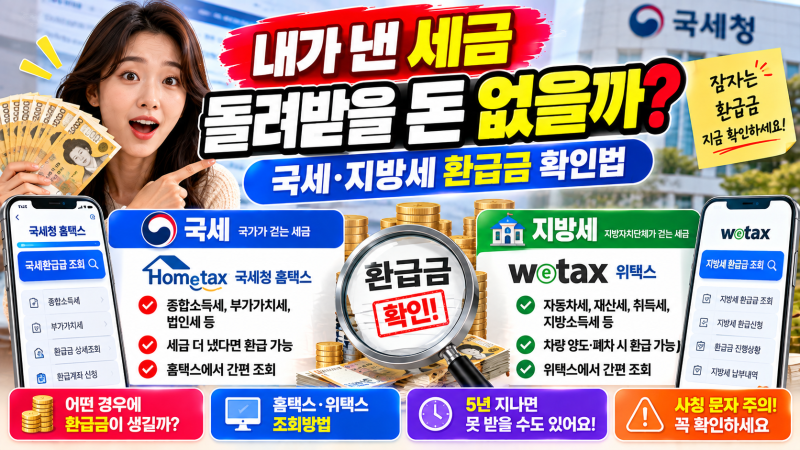 세금 더 냈다면 돌려받으세요!｜잠자는 국세·지방세 환급금 조회부터 신청까지