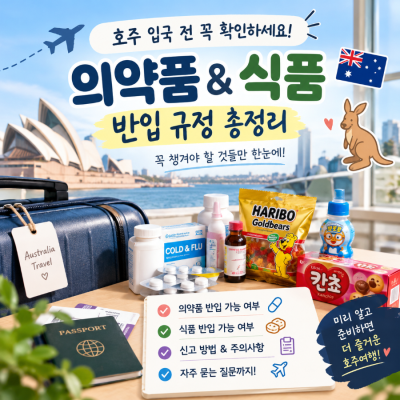 호주 입국시 의약품 음식물 반입 리스트 완벽정리
