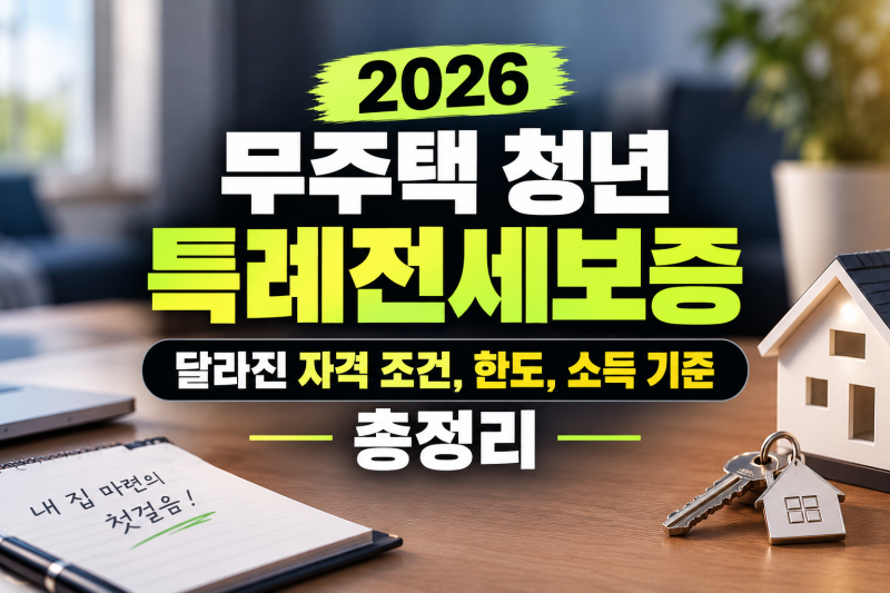 2026 무주택 청년 특례전세보증 달라진 자격 조건, 한도, 소득 기준 완화 총정리