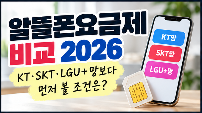 알뜰폰요금제 비교 2026｜KT·SKT·LGU+망보다 먼저 볼 조건