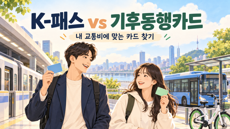 K-패스 환급 vs 기후동행카드 완벽 비교! 내 출퇴근 동선에 딱 맞는 대중교통 카드는?