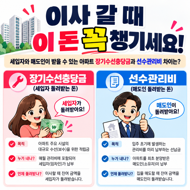 "이사 갈 때 이 돈 꼭 챙기세요!" 세입자와 매도인이 받을 수 있는 아파트 장기수선충당금과 ....