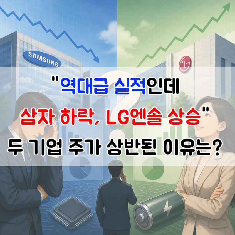 "역대급 실적인데 삼성전자는 하락, LG엔솔은 상승" 두 기업의 주가가 상반된 이유는?