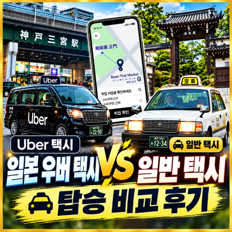 일본 우버 타는법 I 일반택시 차이점 비교후기, 해외우버 사용법