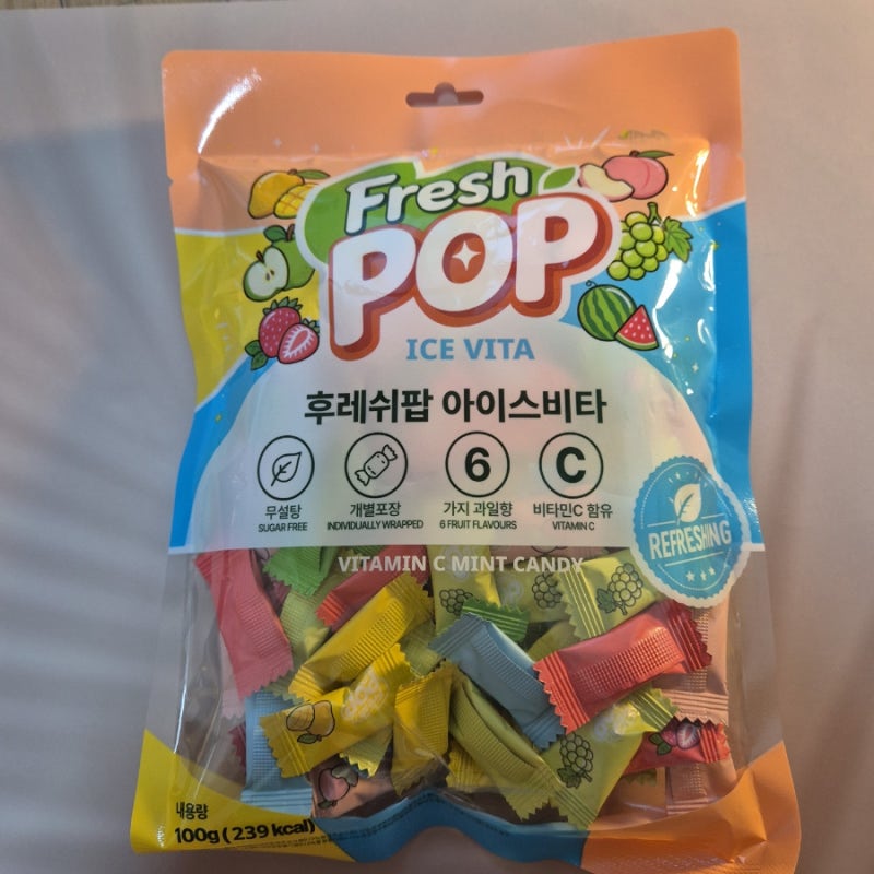 후레쉬팝아이스비타 비타민C사탕 입이 심심할 때 먹는 무설탕캔디