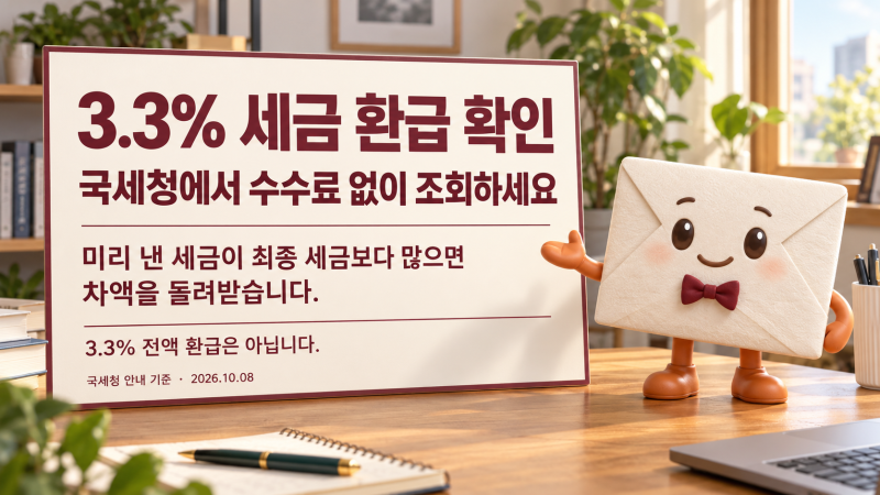 3.3% 떼인 알바비·프리랜서 소득｜수수료 없이 환급 조회하는 법