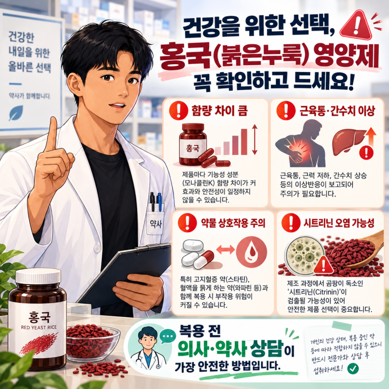 홍국 영양제는 천연 스타틴일까? 콜레스테롤 효과보다 먼저 볼 부작용