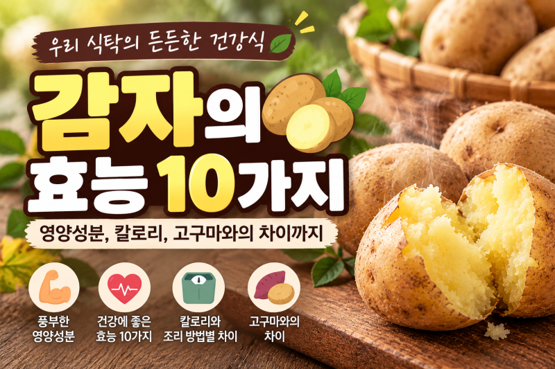 감자의 효능 10가지｜영양성분, 칼로리, 고구마와의 차이 및 보관법 총정리