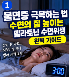 불면증 극복하는 법 및 수면의 질 높이는 멜라토닌 수면위생 꿀팁 총정리