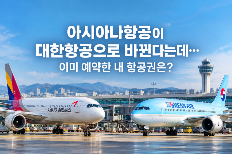아시아나항공 대한항공 통합, 12월 17일 항공권 예약 변경·환불 총정리