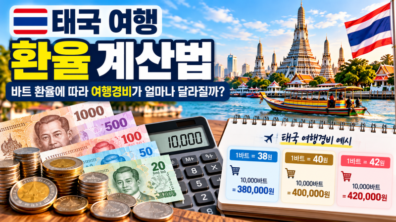 태국 여행 환율 계산법｜바트 환율에 따라 여행경비가 얼마나 달라질까?