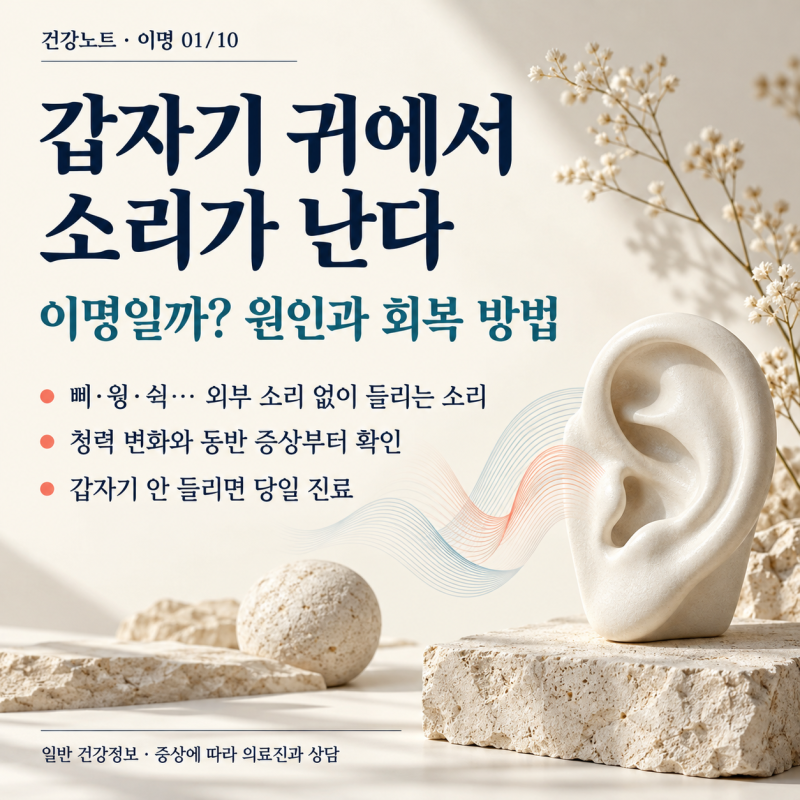 갑자기 귀에서 소리가 난다. 이명일까? 원인과 증상부터 검사와 회복을 돕는 방법까지