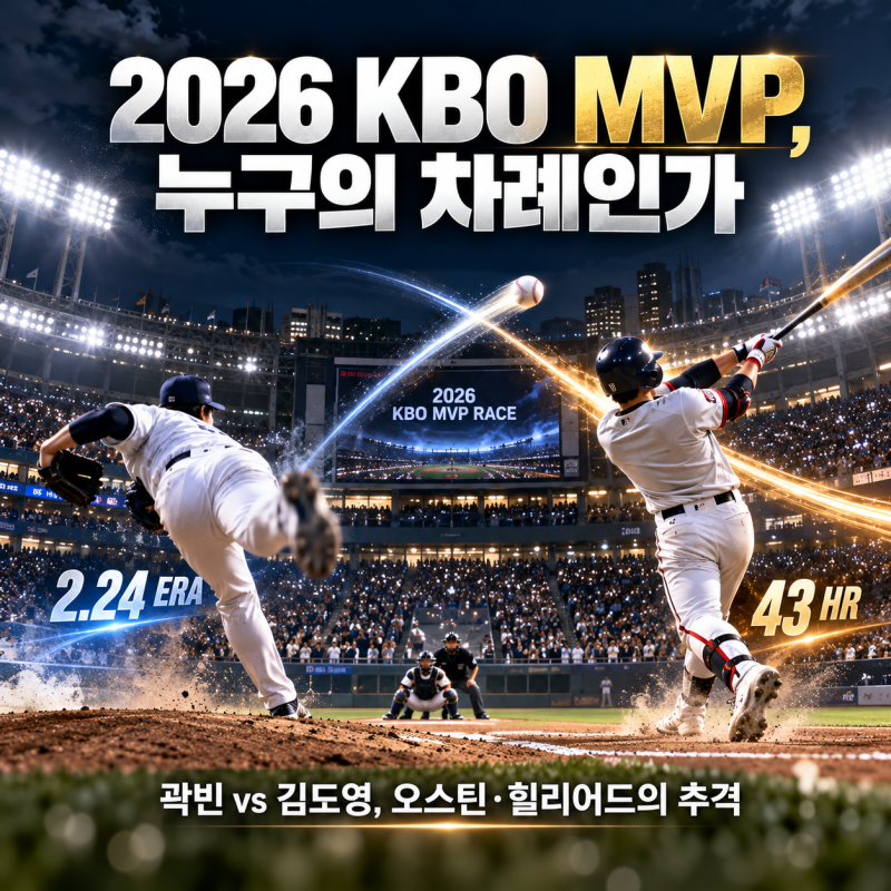 곽빈 vs 김도영, 2026 KBO MVP는 누구에게? 오스틴·힐리어드·구자욱까지 뜨거운 마지막 경쟁