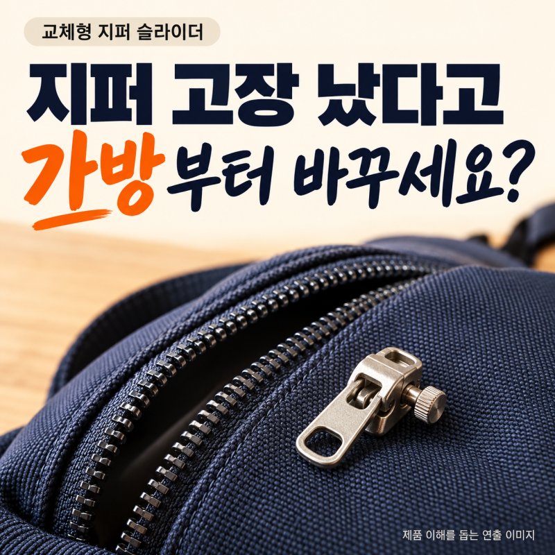 지퍼 수선 슬라이더, 가방 버리기 전 손잡이와 이빨부터 보세요