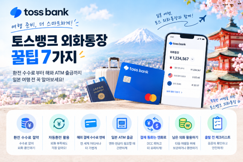 토스뱅크 외화통장 꿀팁 7가지! 일본 여행 전 꼭 알아야 할 환전·출금 방법