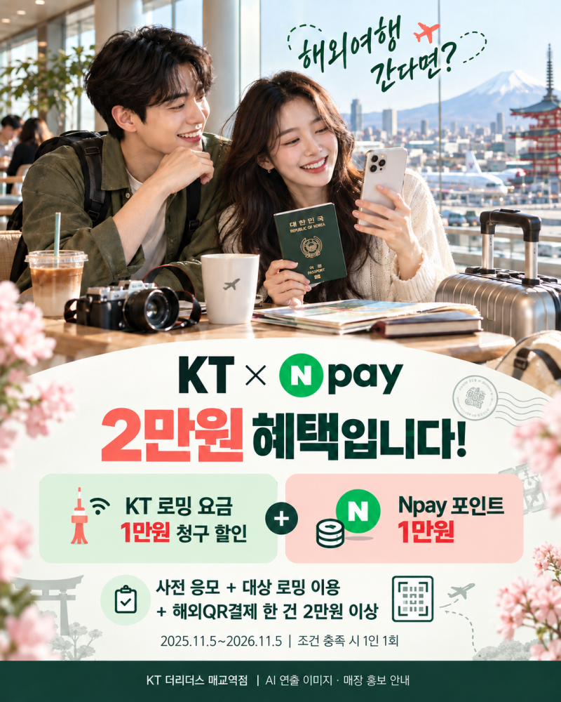 KT 로밍 × Npay 해외여행 2만원 혜택｜사전 응모·QR결제 조건·지급 방법