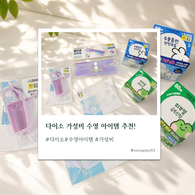 다이소 가성비 수영 아이템 추천! 수영 가방 다이어트 & 꿀템 모음