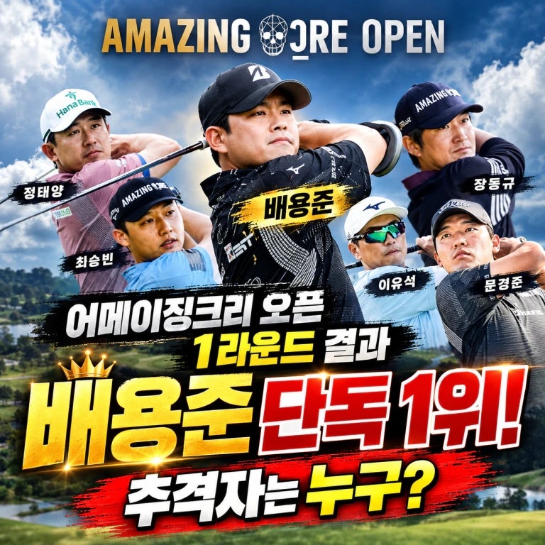 2026 어메이징크리 오픈 1R 결과, 배용준 6언더파 단독 선두! 1타 차 추격자는 누구? 주요 선수....