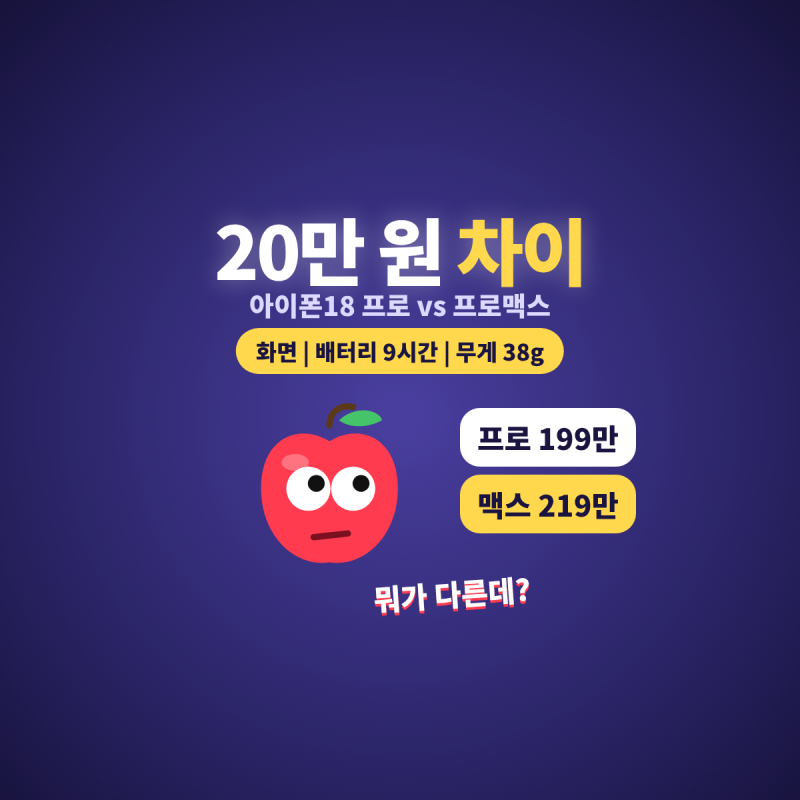 아이폰18 프로 vs 프로맥스 / 뭘 살까? 20만 원 차이