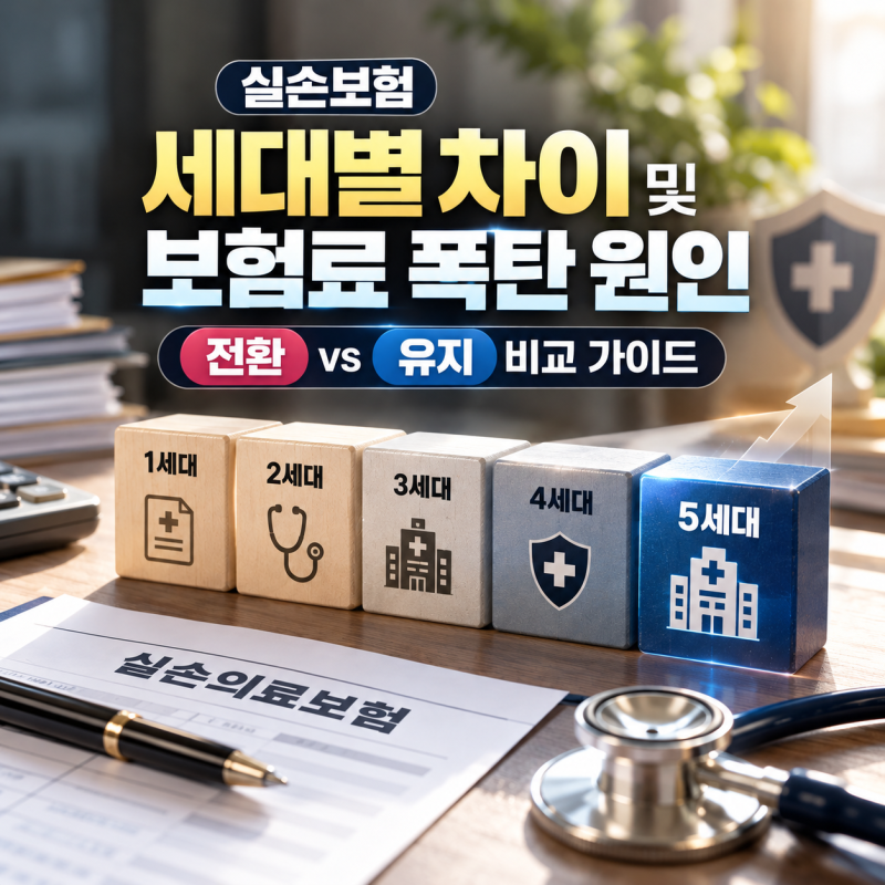 실손보험 세대별 차이 및 보험료 폭탄 원인 : 전환 vs 유지 비교 가이드