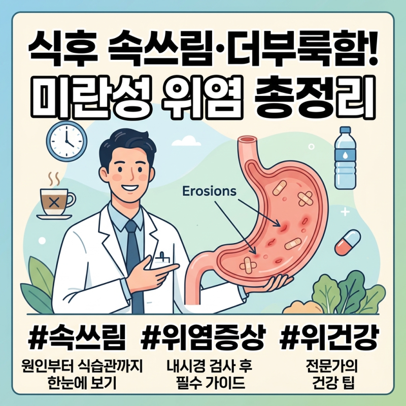 검진서 알게 된 미란성 위염이란? 대표 증상, 방치하면 위험한 이유와 치료법