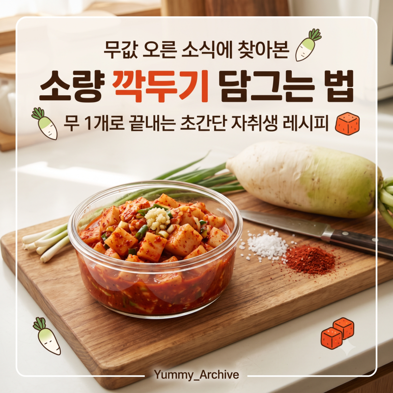 소량 깍두기 담그는 법, 무값 오른 소식에 찾아본 레시피