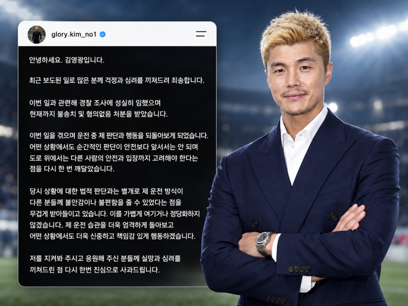 “이렇게 훅 가네” 보복운전 국가대표 정체가 김영광? 무혐의에도 사과한 이유