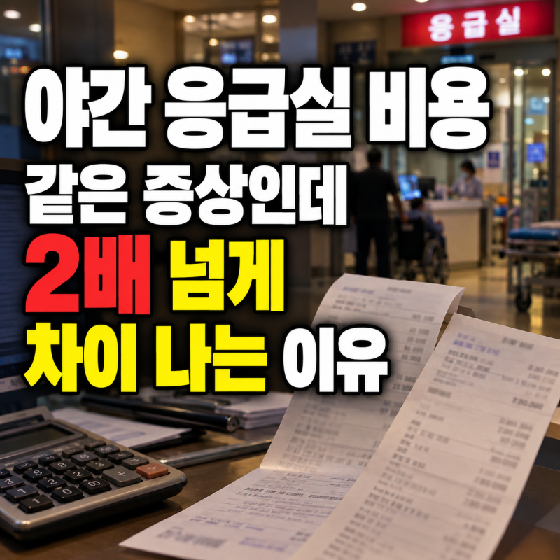 야간 응급실 비용, 같은 증상인데 2배 넘게 차이 나는 이유
