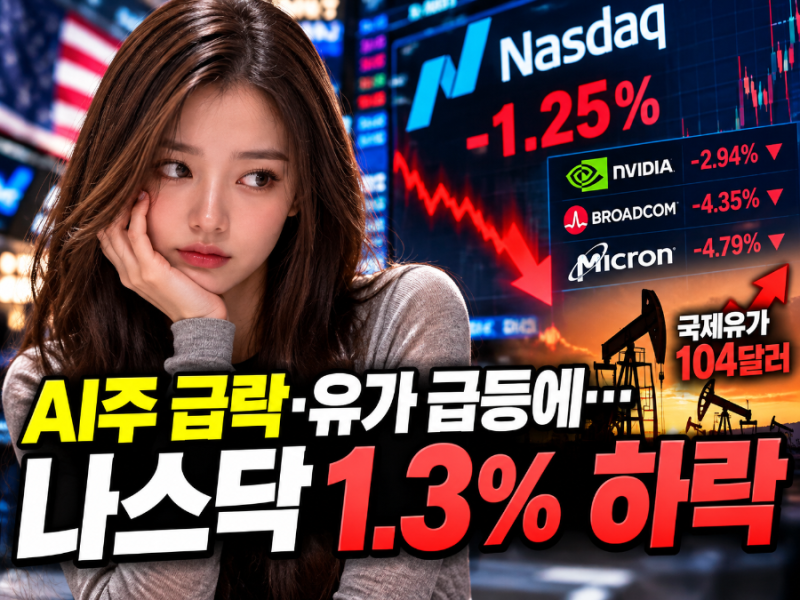 나스닥 1.3% 급락, 엔비디아까지 흔들렸다…AI 시장에 무슨 일이?