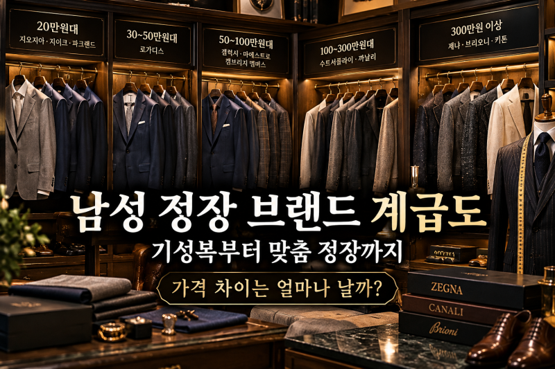 남성 정장 브랜드 계급도 기성복부터 맞춤 정장까지 가격 차이는 얼마나 날까?
