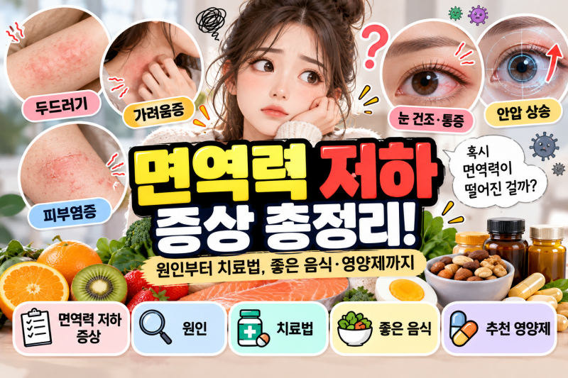 면역력 저하 증상 두드러기·가려움·피부염증·눈 통증, 원인과 치료법 총정리