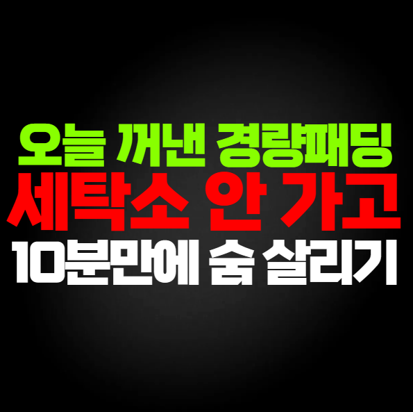 오늘 꺼낸 경량패딩 냄새나고 숨 죽었을 때 세탁소 안 가고 10분 해결법