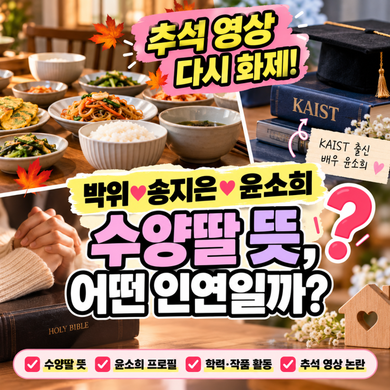 윤소희 프로필 나이 학력 KAIST 출신 배우, 박찬홍 PD 수양딸 뜻과 추석 영상 논란