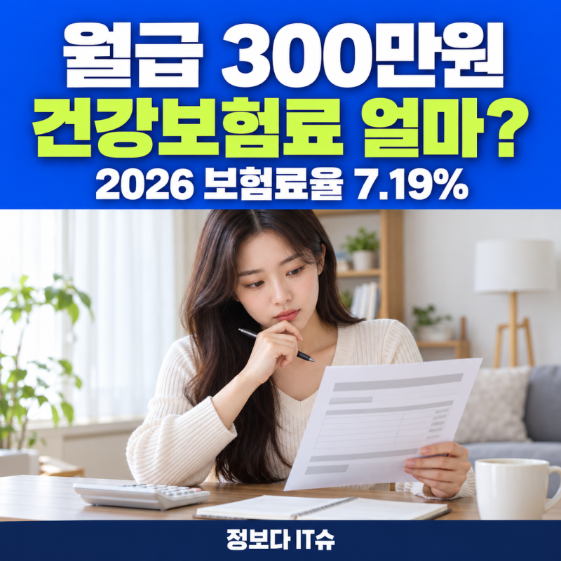 월급 300만원이면 건강보험료 얼마? 2026계산법은?