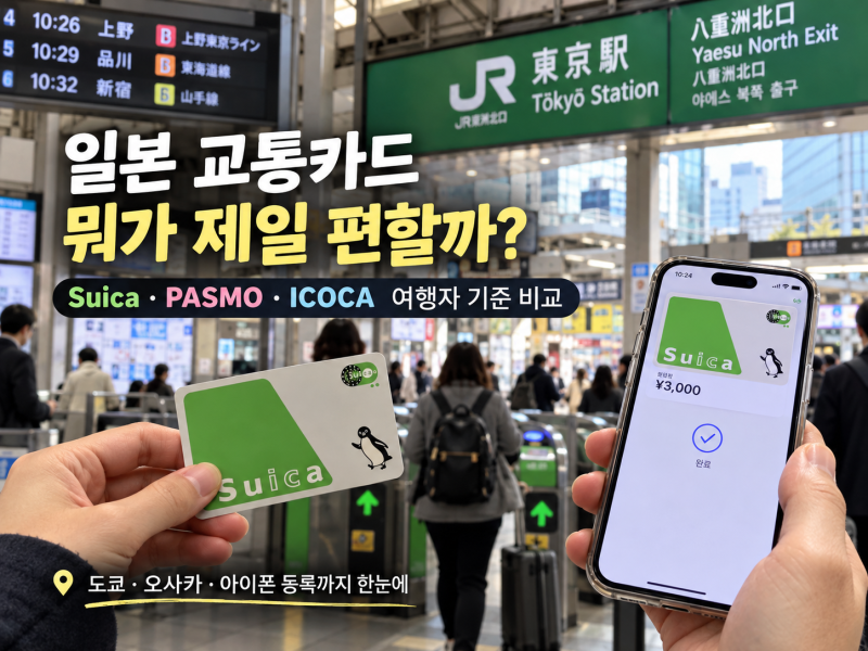 스이카 이코카 파스모 차이｜도쿄·오사카 일본 여행 교통카드 뭐 사야 할까