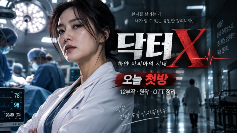 닥터X 오늘 첫방｜김지원 12부작·방송시간·넷플릭스 OTT·일본 원작·출연진 총정리