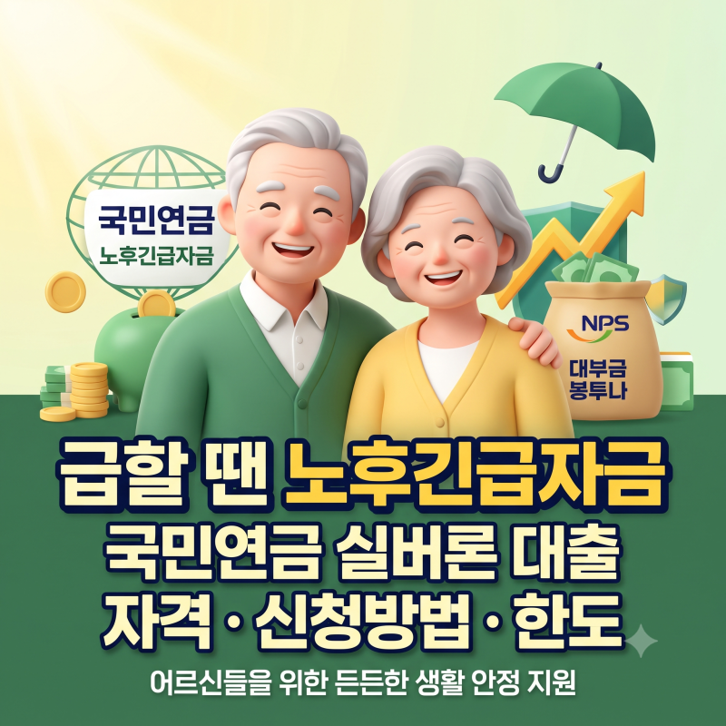 급할땐 노후긴급자금 받으세요 국민연금 실버론 대출 자격 신청 방법 한도는