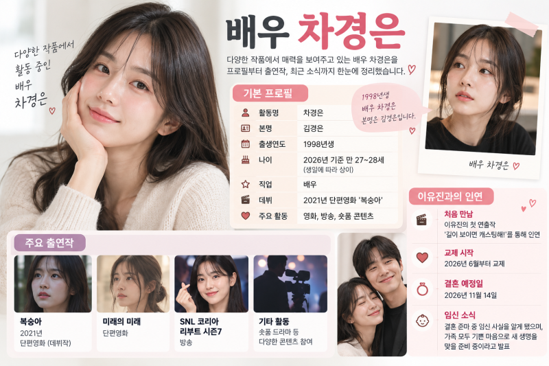 차경은 누구? 나이·본명·출연작부터 이유진 결혼까지 총정리