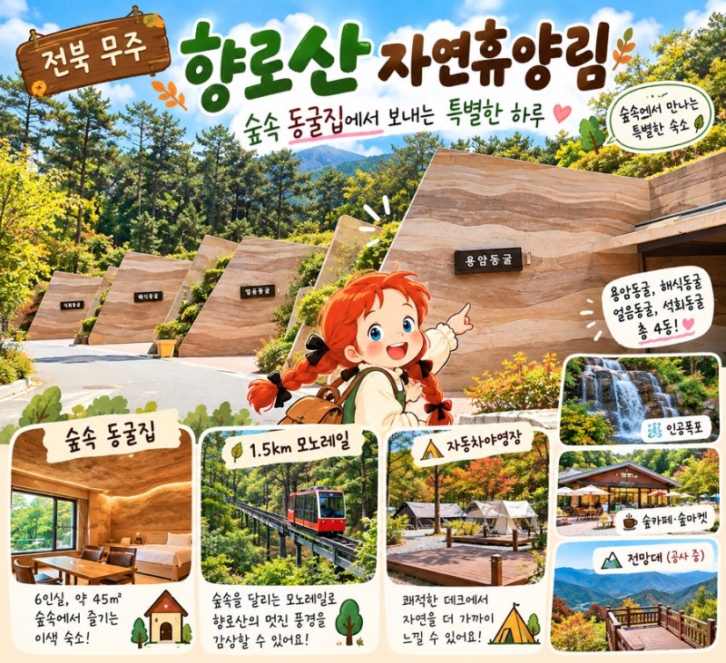 무주 향로산 자연휴양림 숲속 동굴집｜6인 숙소부터 모노레일까지, 특별한 무주 여행