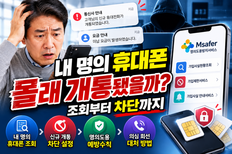 휴대폰 명의도용 확인하는 방법｜나도 모르게 개통된 휴대전화 조회부터 차단까지