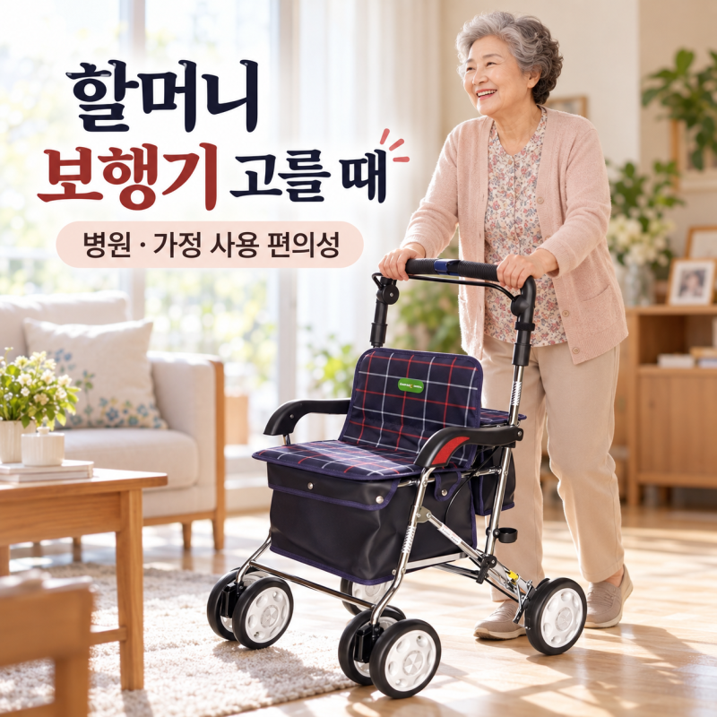 할머니 보행기 고를 때, 병원 가정에서 살펴볼 사용 편의성