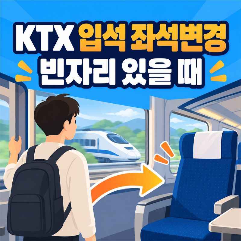 KTX 입석 좌석변경, 빈자리 있을 때 코레일톡으로 바꾸는 순서
