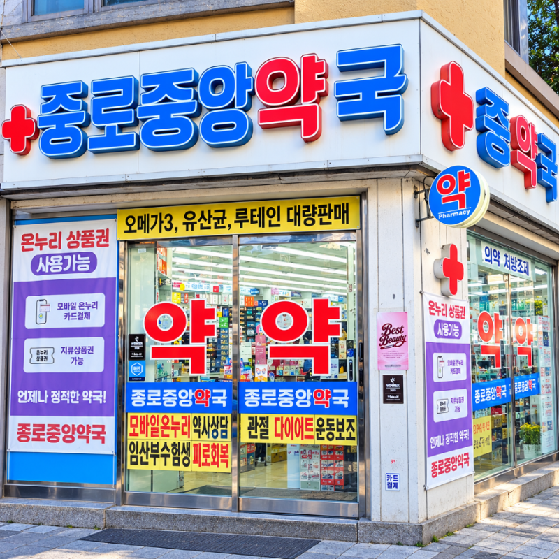 종로약국성지 종로5가 약국 추천 광장시장 근처 종로중앙약국 수험생 영양제 하이콤 구매 후....