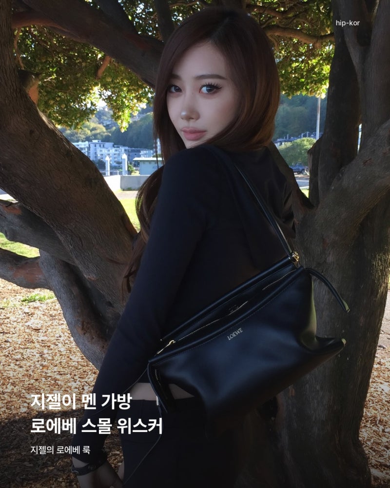 지젤이 멘 검정 가방, 로에베 스몰 위스커 가격과 착장 디테일