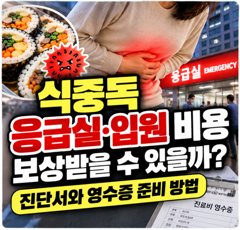 식중독 응급실·입원 비용 보상받을 수 있을까? 진단서와 영수증 준비 방법