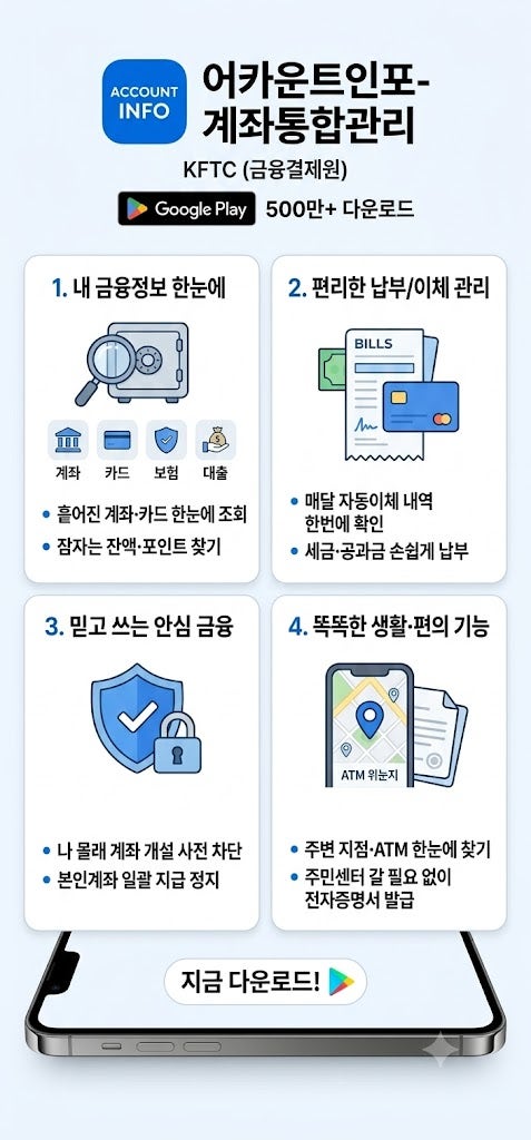 금융결제원 계좌통합관리 어카운트인포 이용후기 은행인증서 이용방식 개선 기능 업데이트