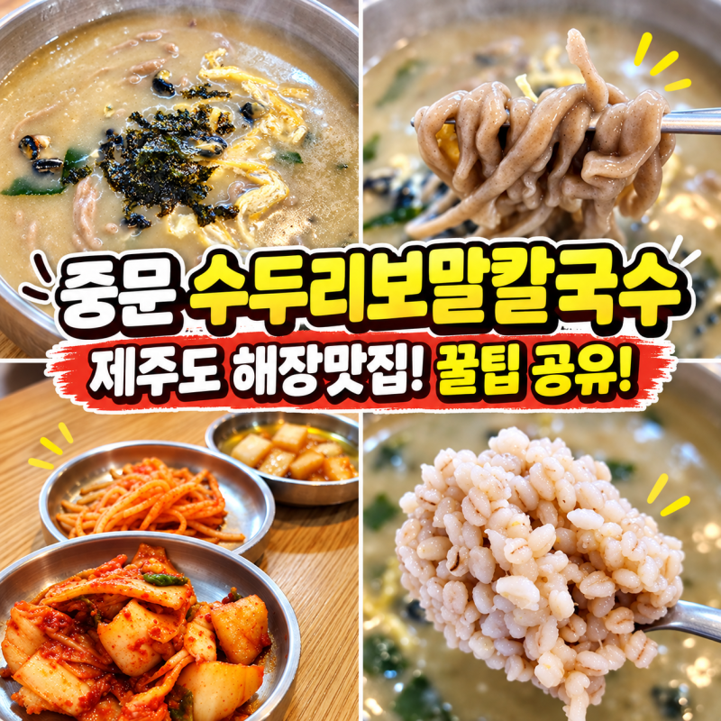 제주 [중문 수두리보말칼국수] 원조 맛집, 해장부터 보리밥 꿀팁까지!