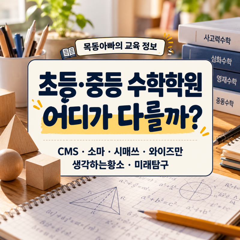초등·중등 수학학원, 어디가 다를까?｜소마·CMS·황소부터 대치 필즈·짱솔·깊은생각까지